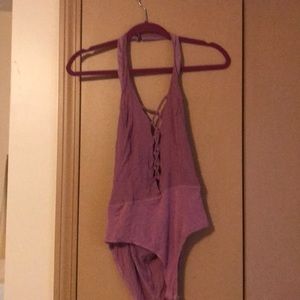 Halter top styled bodysuit